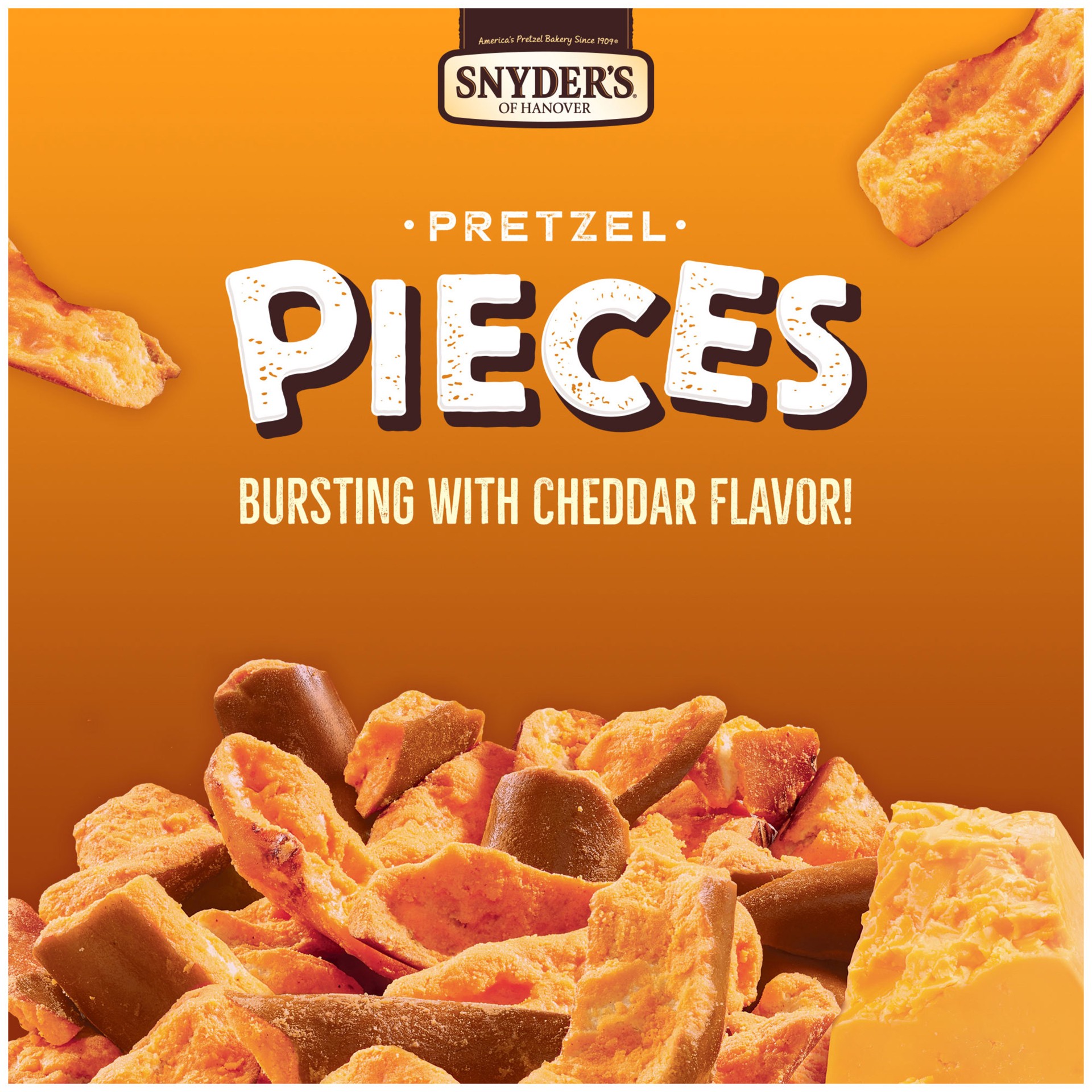 slide 3 of 10, Snyder's of Hanover Cheddar Cheese Flavored Pretzel Pieces, 18 oz