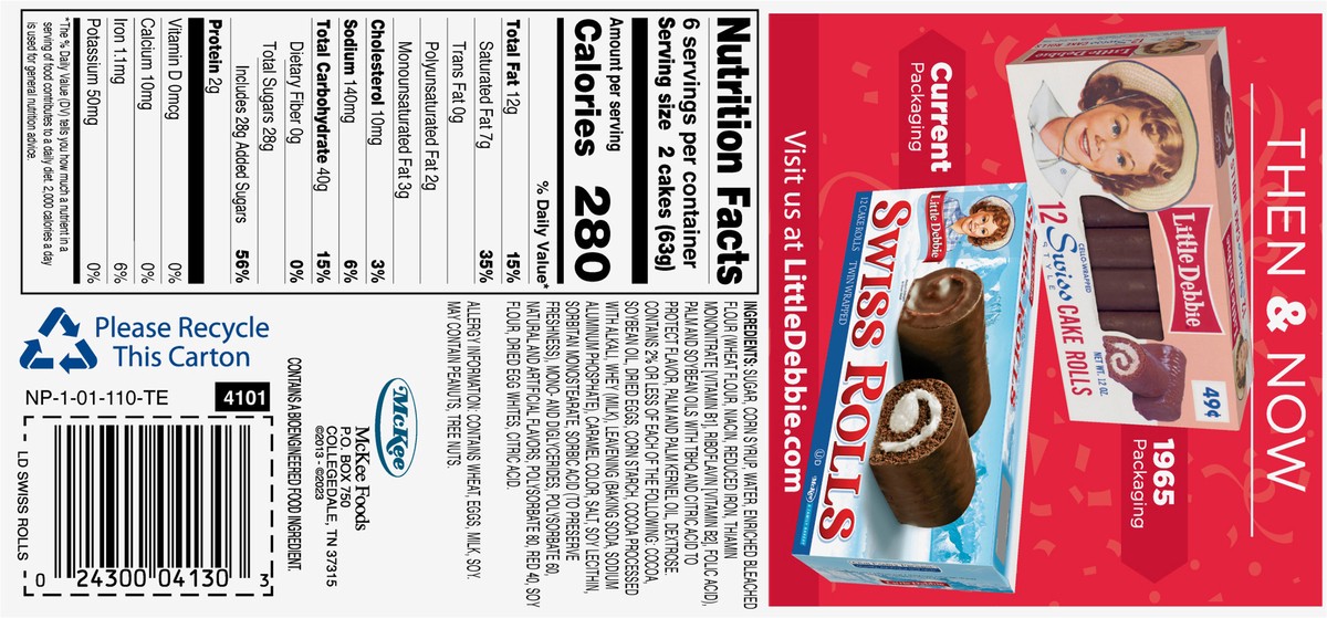 slide 6 of 11, Little Debbie Snack Cakes, Little Debbie Family Pack Swiss Cake Rolls, 12 ct