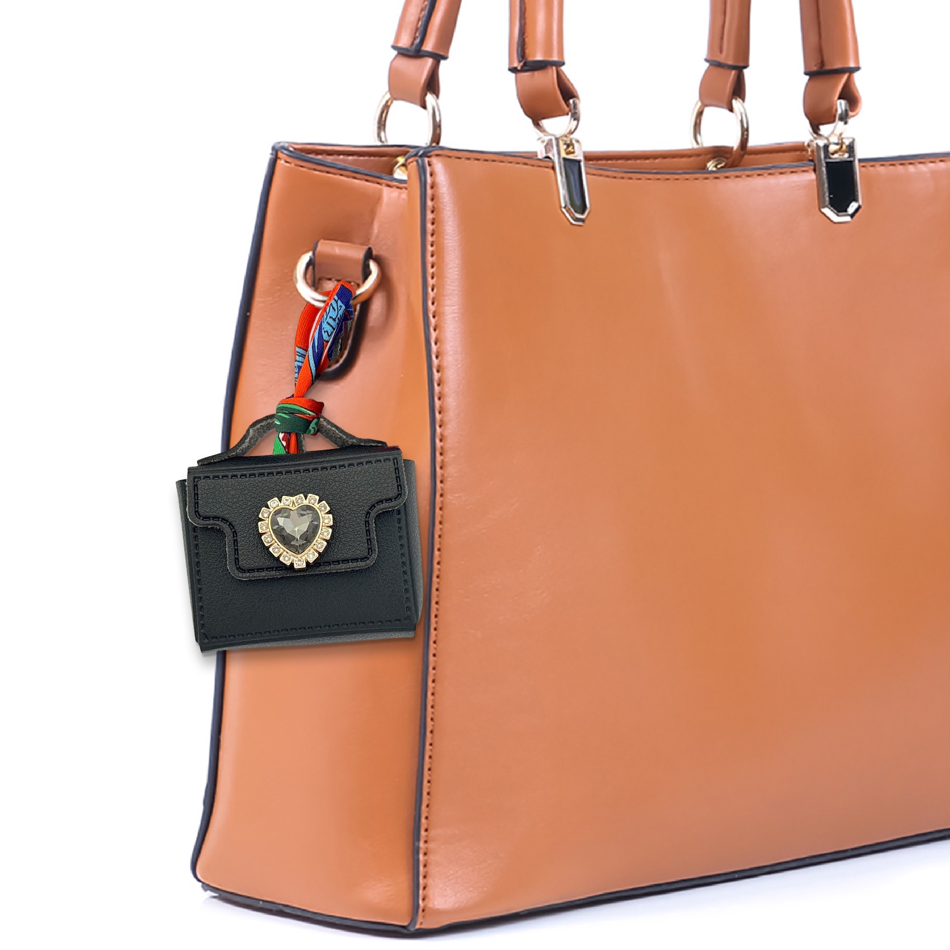 slide 2 of 3, Blue Moon Studio Black Purse Charm, 2.76 in x 1.38 in x 3.74 in