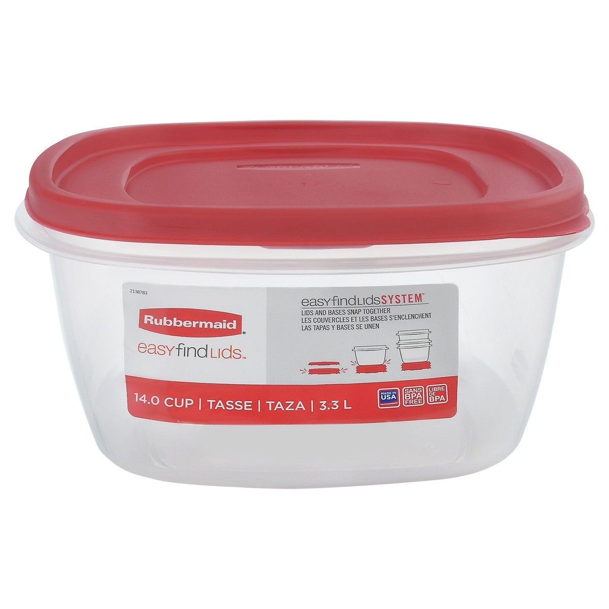 slide 3 of 12, Rubbermaid Easy Find Lids Food Storage Container 1 ea, 14 cup