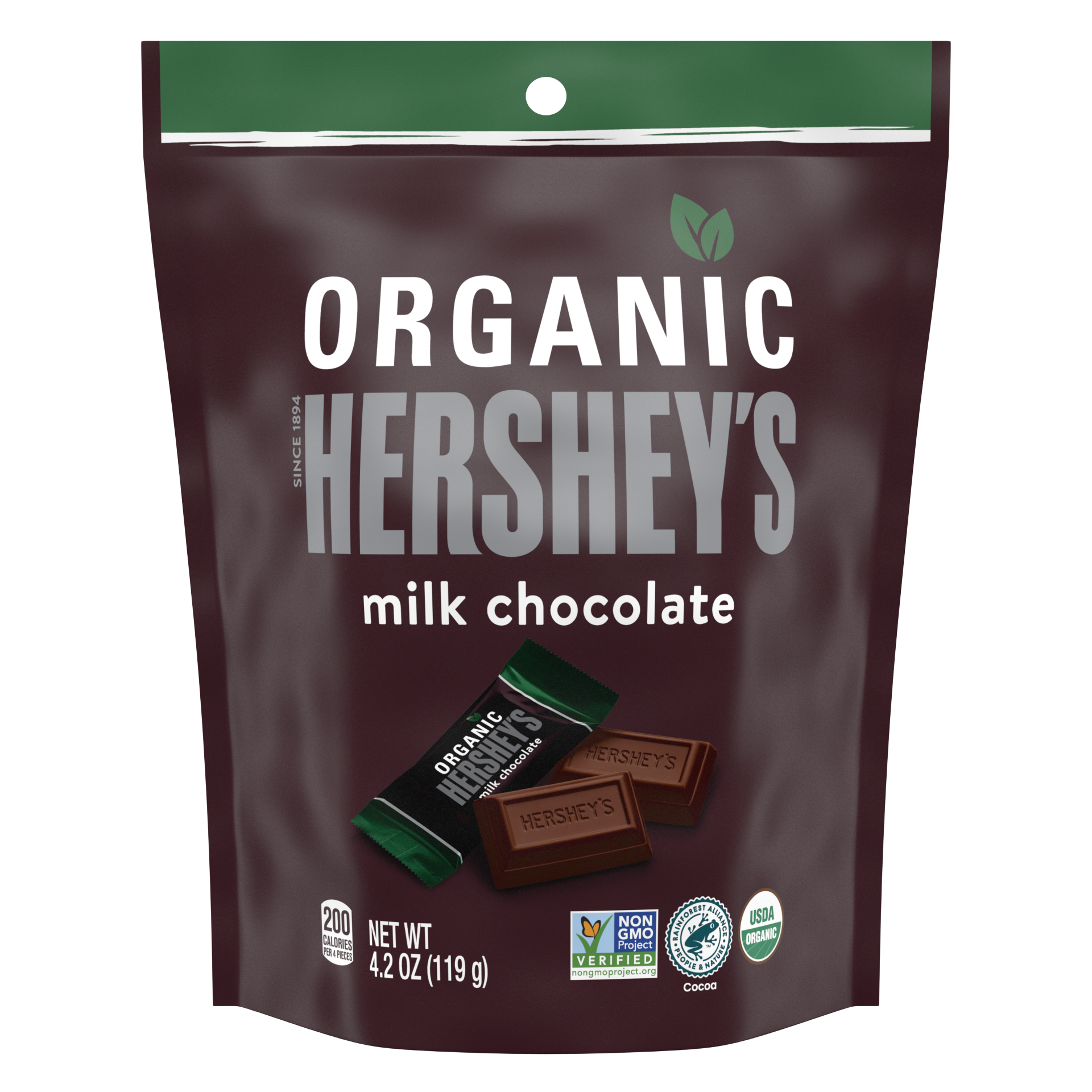 slide 1 of 10, Hershey's Organic Miniature Milk Chocolate Bars, 4.2 oz