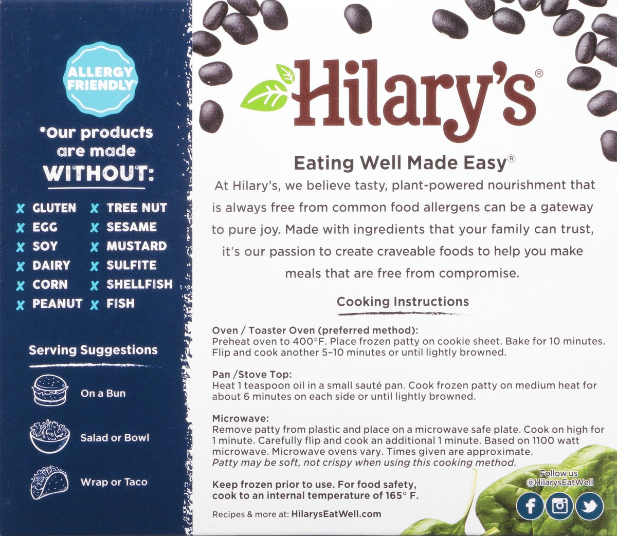 slide 5 of 13, Hilary's 4 Pack Fiesta Black Bean Veggie Burgers 4 - 2.75 oz Burgers, 11 oz