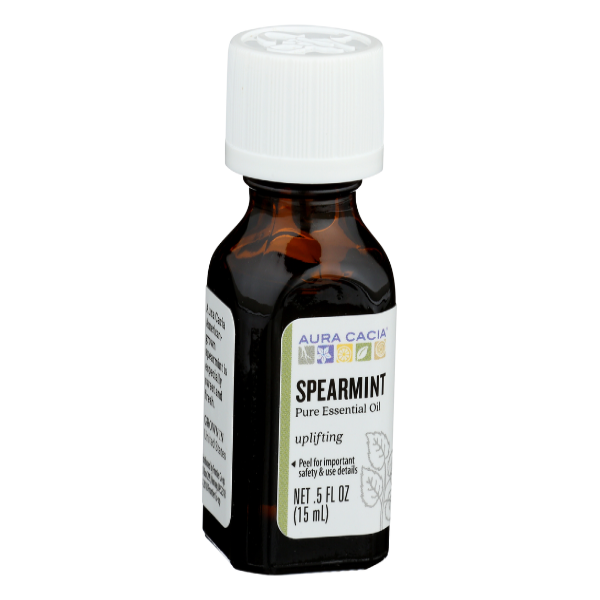 slide 1 of 1, Aura Cacia Uplifting Spermint Pure Essential Oil 0.5 fl oz, 0.5 oz