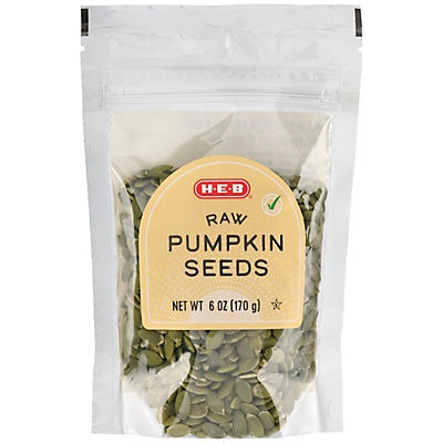 slide 1 of 1, H-E-B Raw Pumpkin Seeds, 6 oz