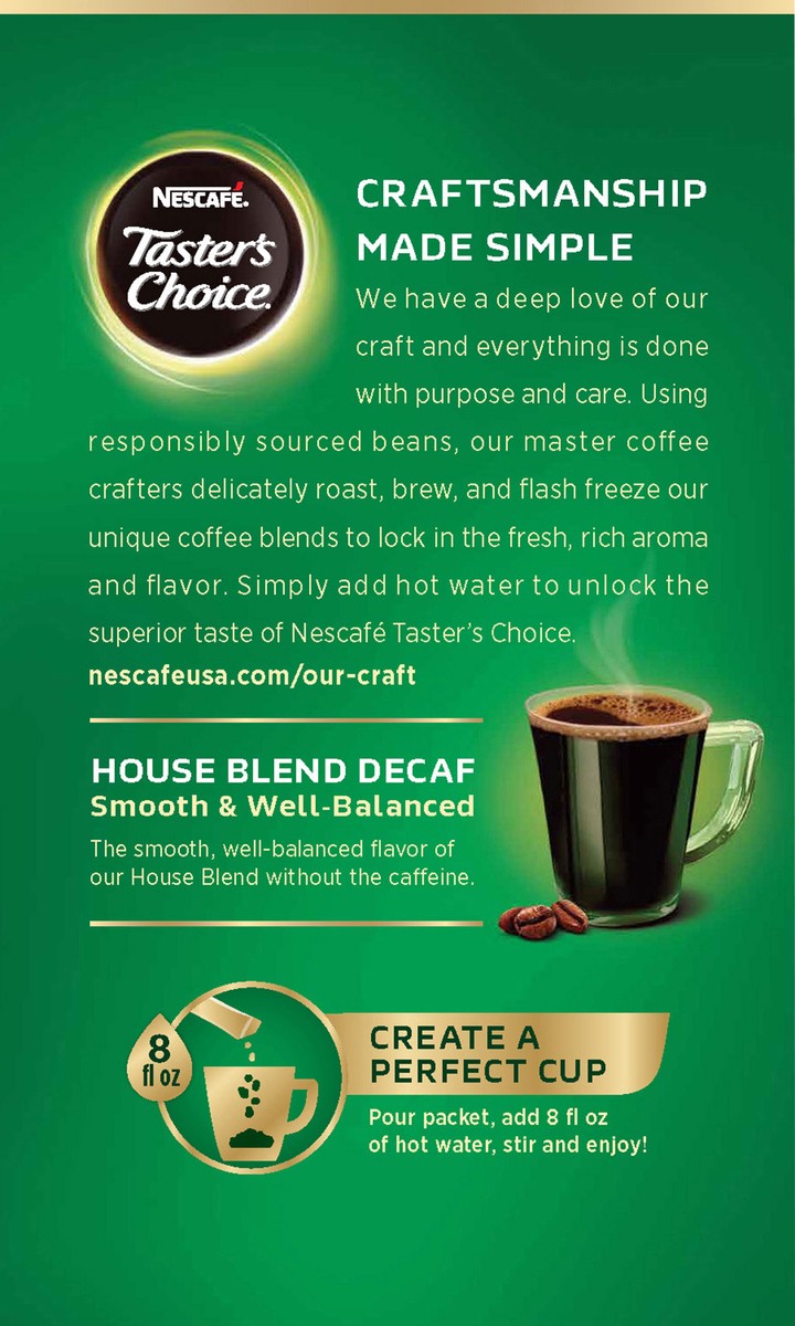 slide 7 of 8, Nescafé Taster's Choice, Decaf House Blend Light Medium Roast Instant Coffee, 1 box (5 packets) - 0.53 oz, 0.53 oz