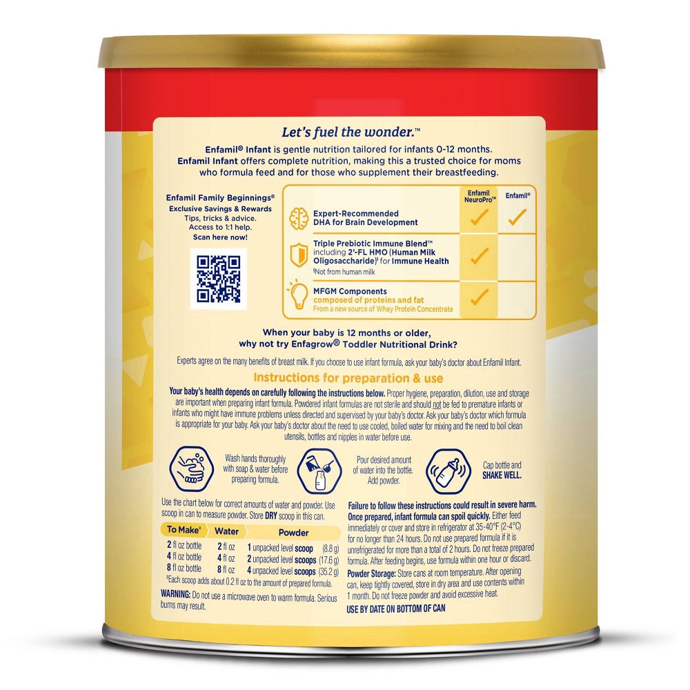 slide 6 of 7, Enfamil Milk-Based Powder with Iron Infant Formula 29.4 oz Can, 29.4 oz