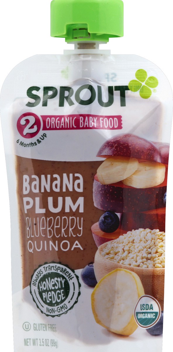 slide 5 of 6, Sprout Baby Food Plum Banana Blueberry Quinoa, 4 oz