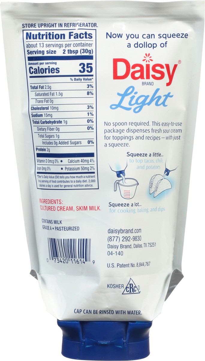 slide 7 of 13, Daisy Light Squeeze Sour Cream, 14 oz