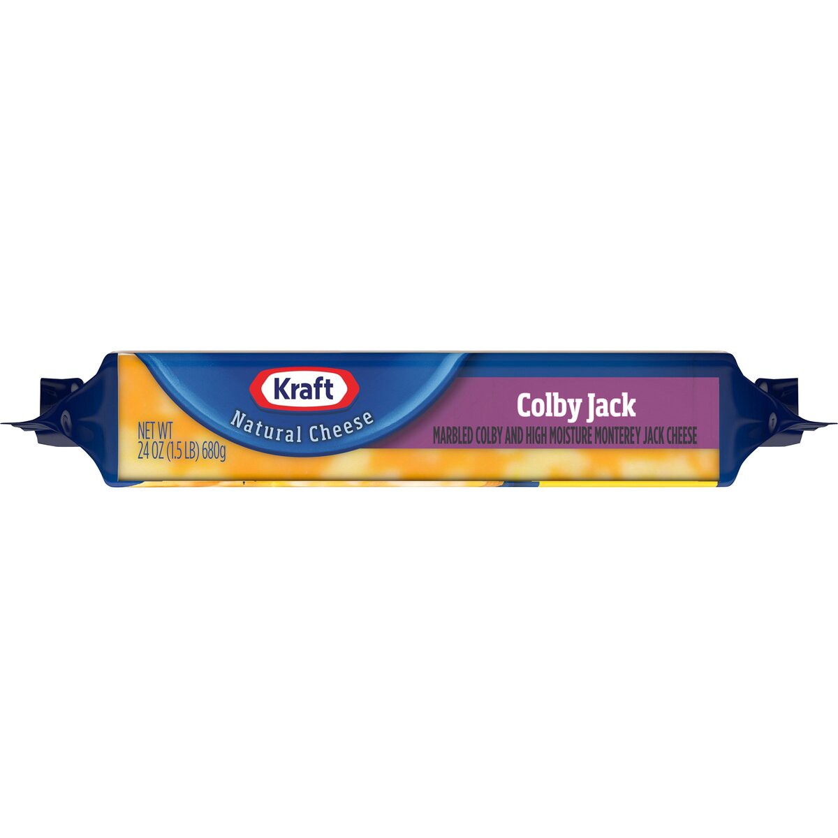 slide 5 of 8, Kraft Colby Jack Marbled Cheese Family Size Block, 24 oz