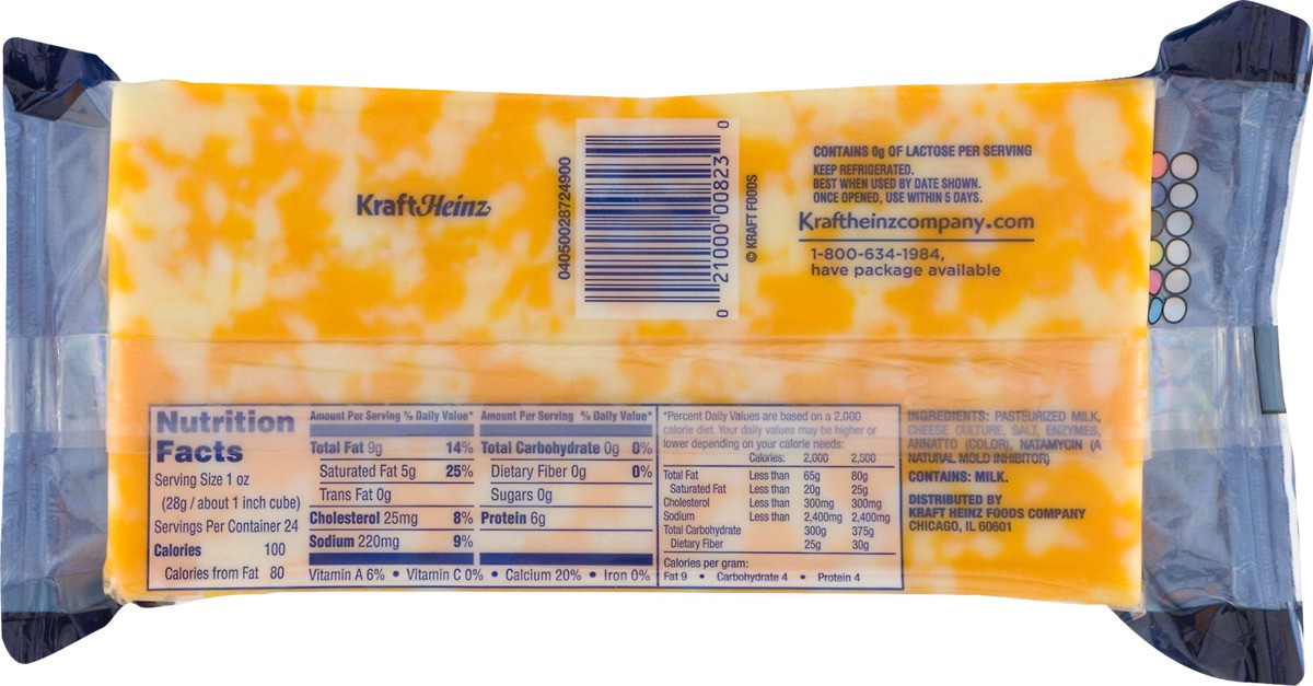 slide 8 of 8, Kraft Colby Jack Marbled Cheese Family Size Block, 24 oz