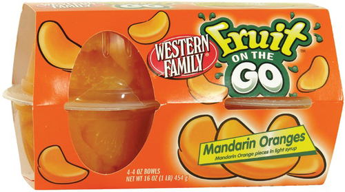 slide 1 of 1, Western Family Fruit Bowl Mandarin Light Syrup, 16 oz