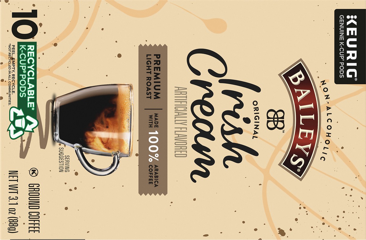 slide 4 of 9, Baileys Non-Alcoholic Original Irish Cream Light Roast K-Cup Coffee Pods, 10 ct Box, 10 ct