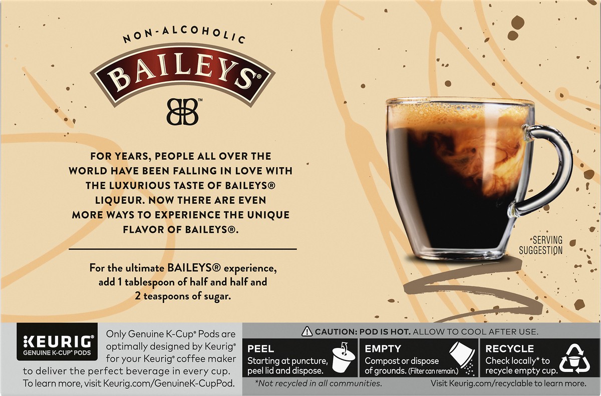 slide 7 of 9, Baileys Non-Alcoholic Original Irish Cream Light Roast K-Cup Coffee Pods, 10 ct Box, 10 ct