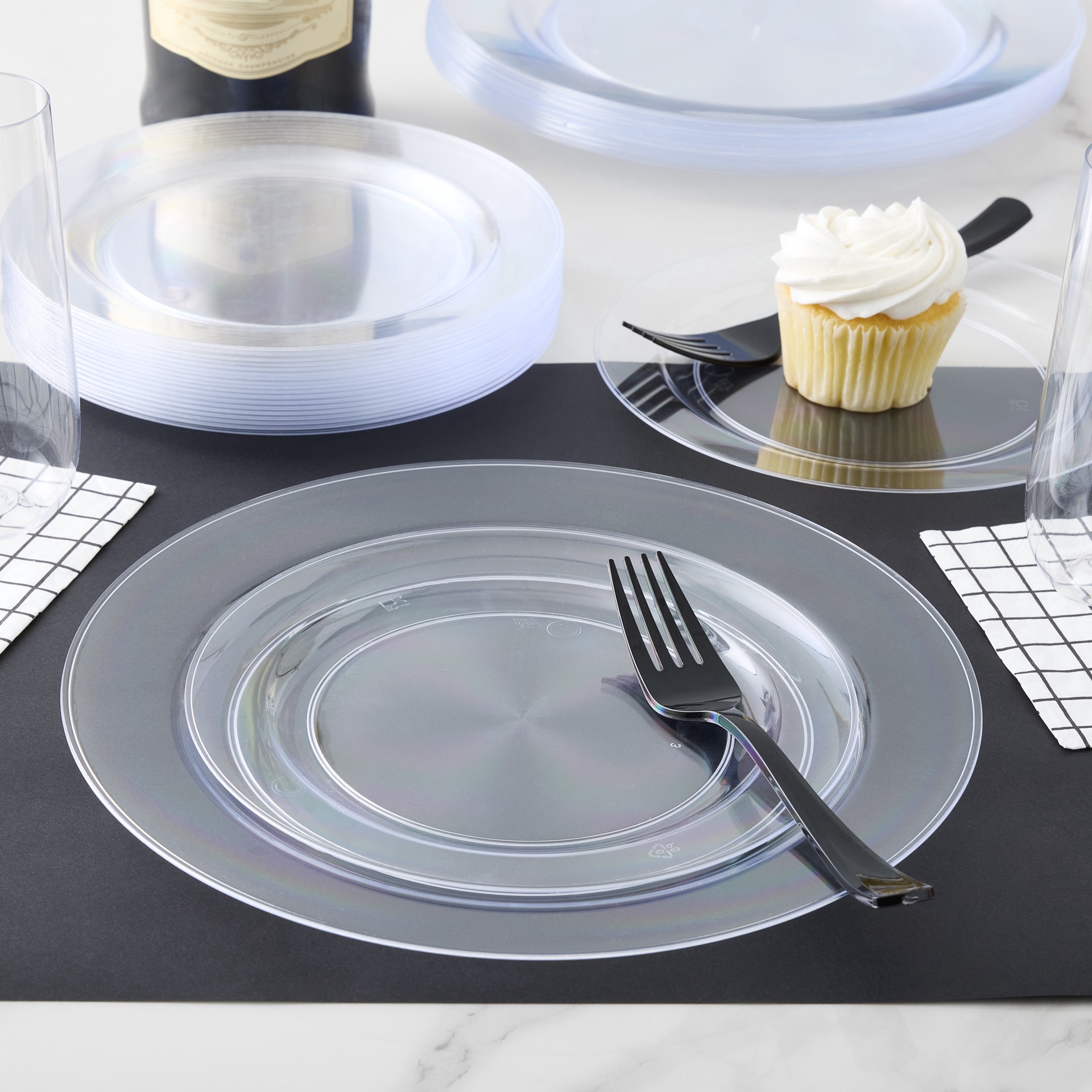 slide 2 of 3, Clear 40 Piece Dinner & Lunch Plate Set By Celebrate It, 40 ct