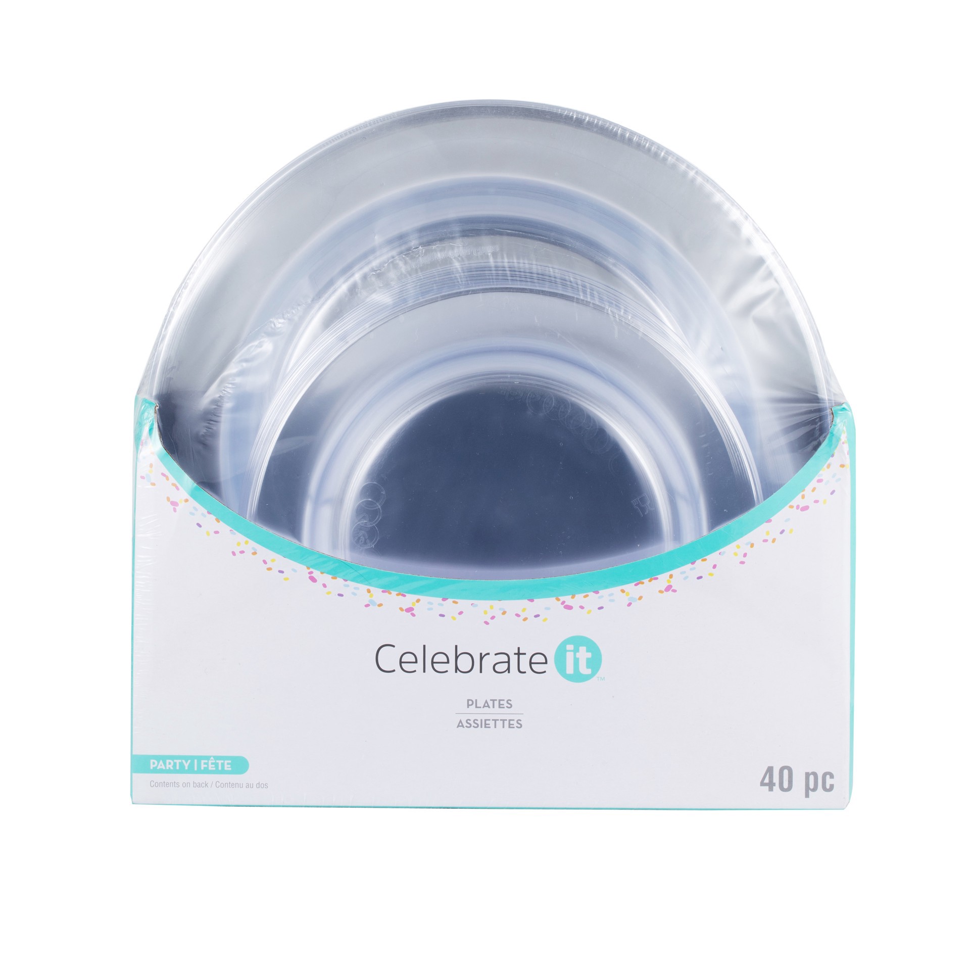 slide 3 of 3, Clear 40 Piece Dinner & Lunch Plate Set By Celebrate It, 40 ct