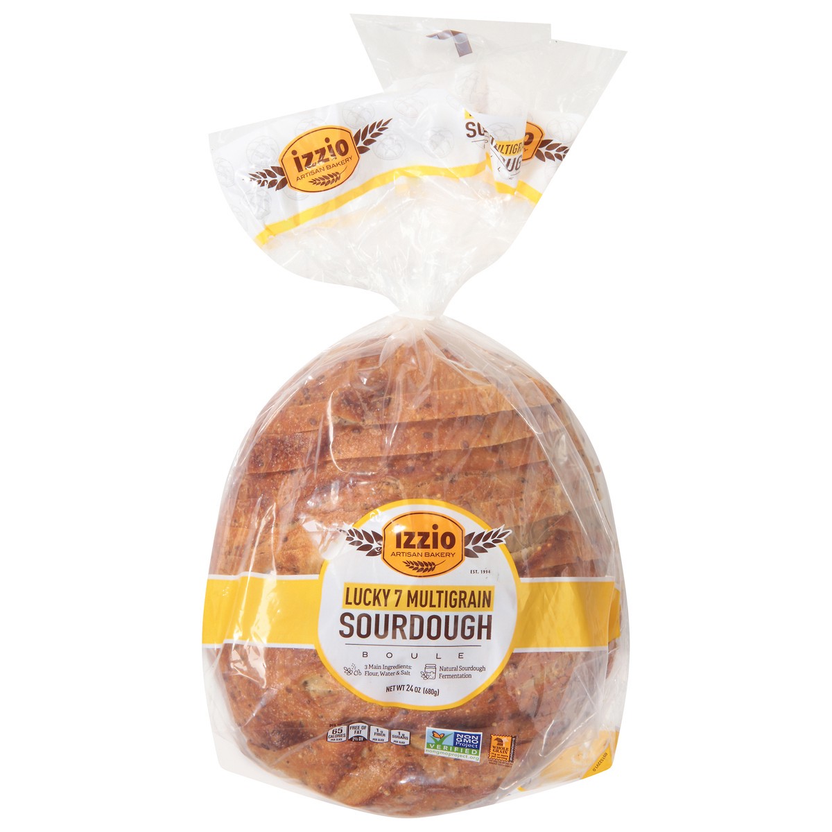 slide 1 of 3, Izzio Artisan Bakery Lucky 7 Multigrain Sourdough 24 oz, 