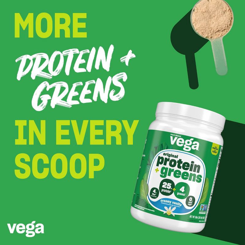 slide 7 of 8, Vega Protein and Greens Vegan Plant Based Powder - Vanilla, 1 ct