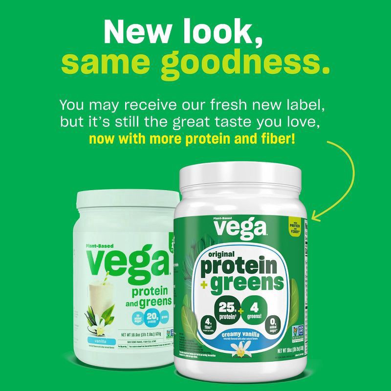 slide 8 of 8, Vega Protein and Greens Vegan Plant Based Powder - Vanilla, 1 ct