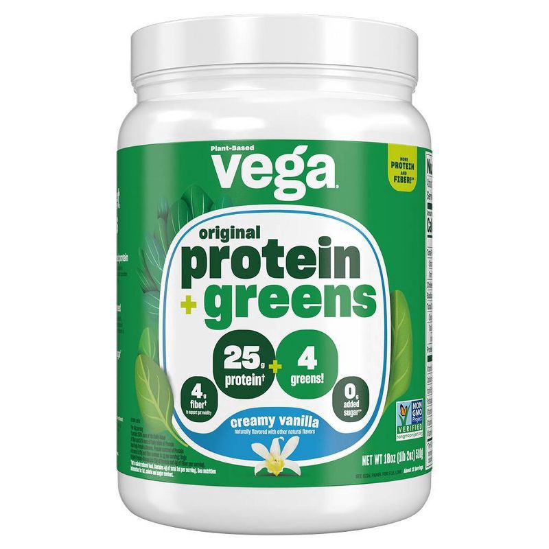 slide 1 of 8, Vega Protein and Greens Vegan Plant Based Powder - Vanilla, 1 ct