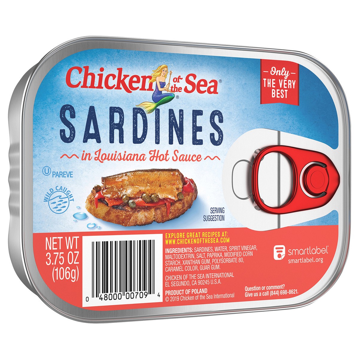 slide 4 of 6, Chicken of the Sea Wild Caught Sardines in Louisiana Hot Sauce 3.75 oz., 3.75 oz