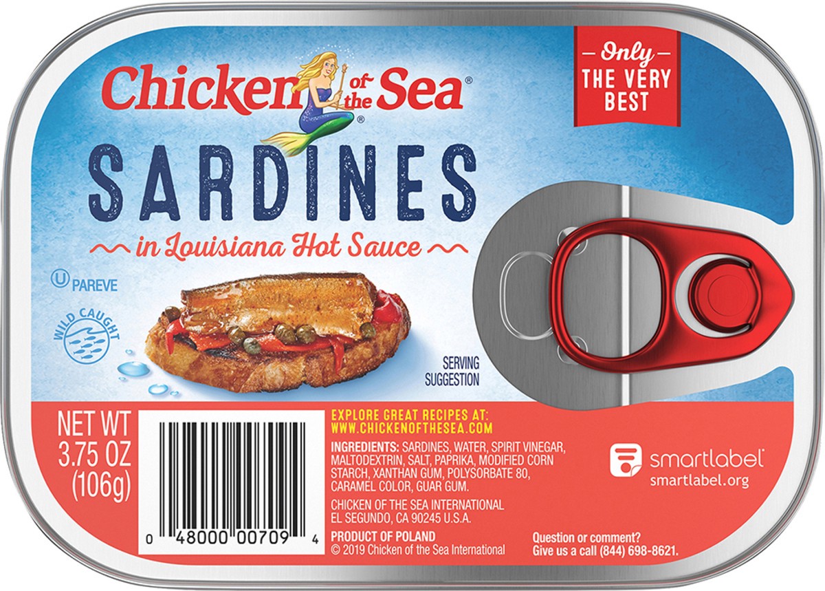 slide 6 of 6, Chicken of the Sea Wild Caught Sardines in Louisiana Hot Sauce 3.75 oz., 3.75 oz