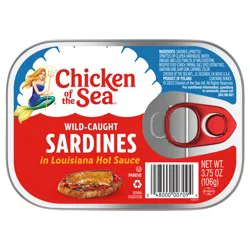 Chicken of the Sea Wild Caught Sardines in Louisiana Hot Sauce 3.75 oz.