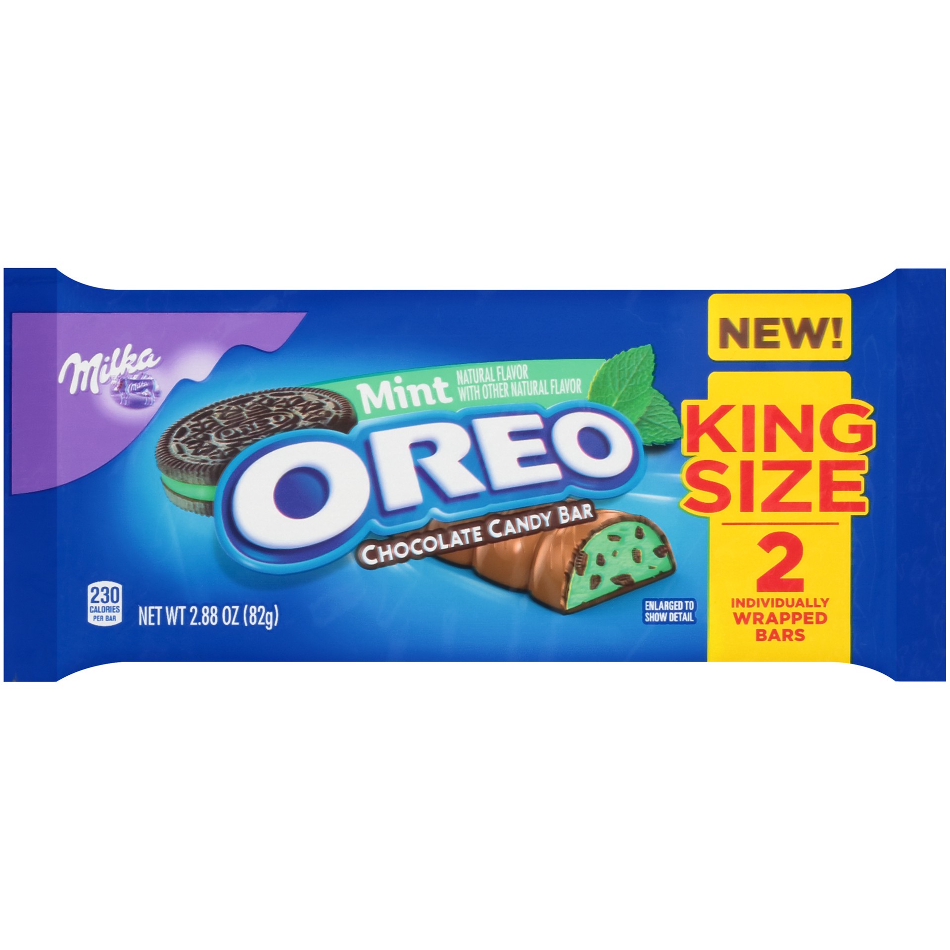 slide 1 of 5, Milka Oreo King Size Mint Chocolate Bar, 1 pack (2 bars), 0.18 lb