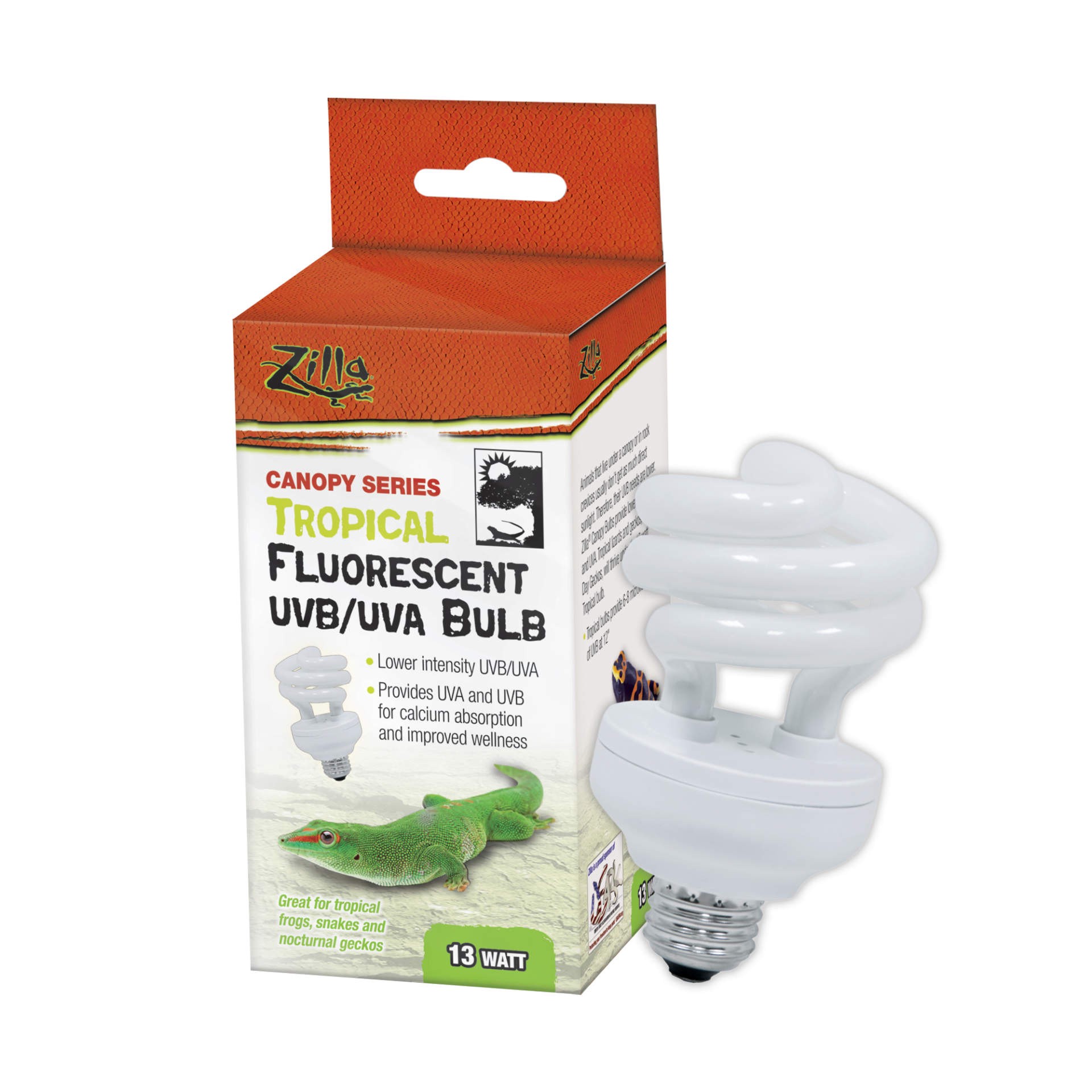slide 1 of 5, Zilla Canopy Series Fluorescent UVB/UVA Bulbs Tropical 13 W, 1 ct