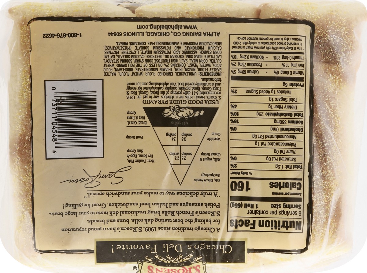 slide 3 of 8, S. Rosen's Sliced French Rolls 6 Ct, 6 ct
