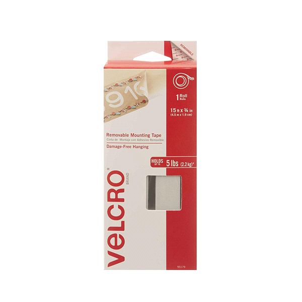 slide 1 of 4, VELCRO Brand - Removable Mounting Tape, Damage-Free Hanging x 3/4in Tape, 15 ft