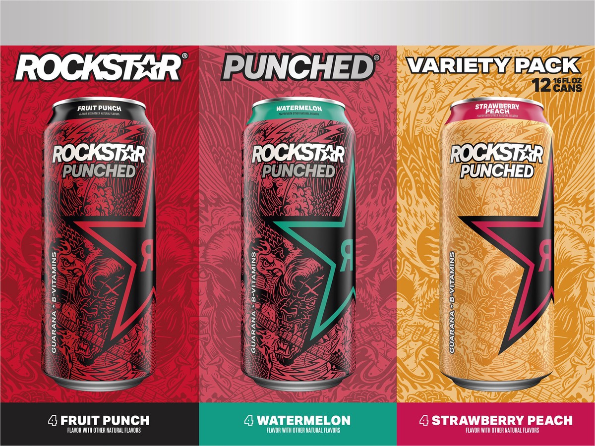 slide 3 of 4, Rockstar Energy Drink Punched Variety - 12 ct, 12 ct