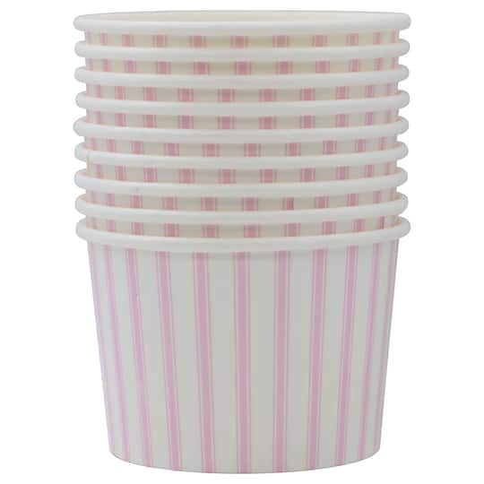 slide 1 of 2, 8oz. Pink Stripe Snack Cups, 10ct. By Celebrate It, 10 ct