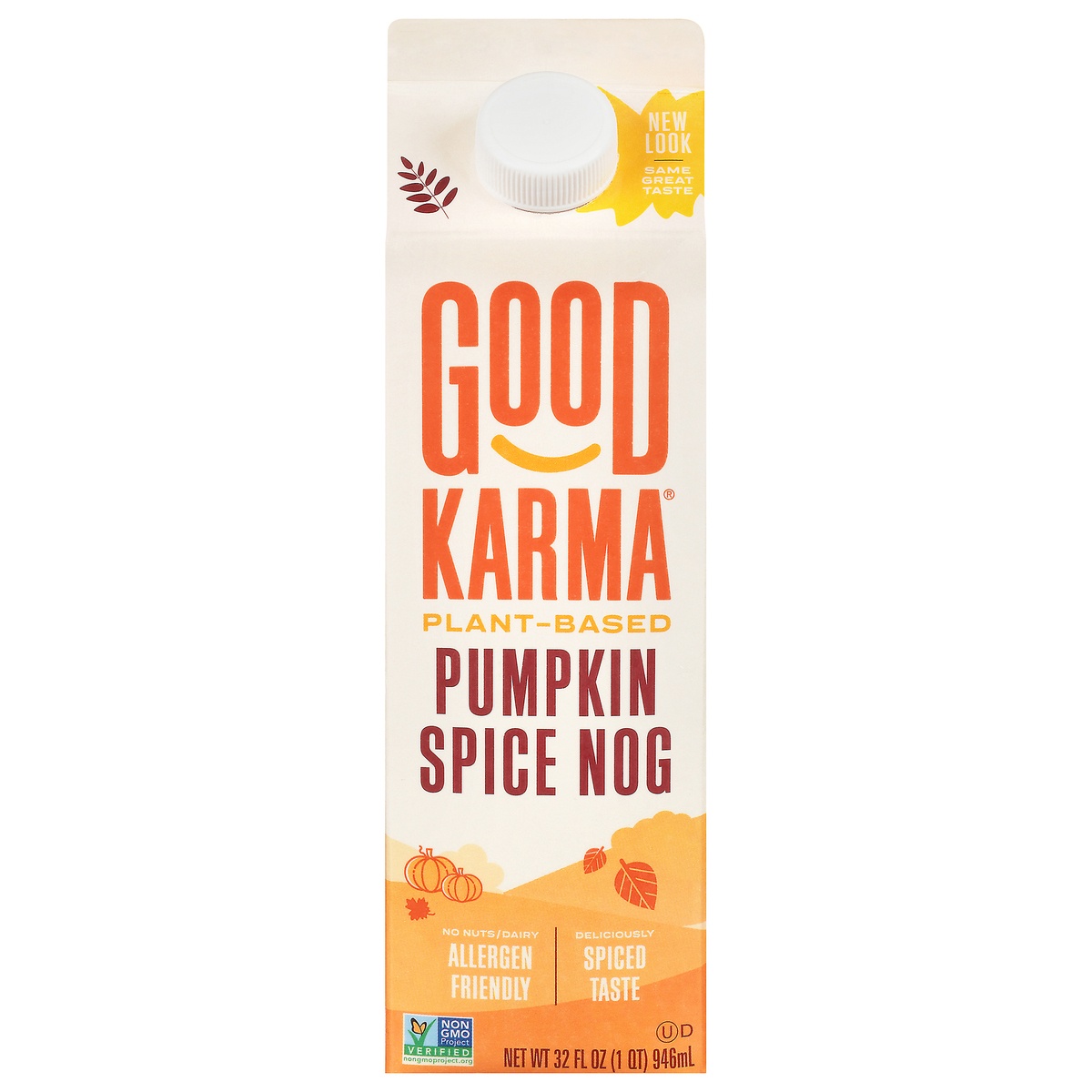 slide 1 of 1, Good Karma Flax Milk Pumpkin Spice Nog, 32 fl oz