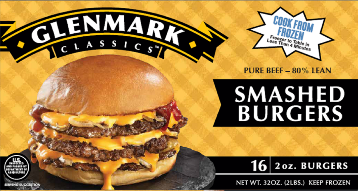 slide 1 of 1, Glenmark Smashed Burgers, 32 oz, 32 oz