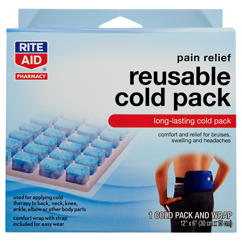 slide 1 of 4, Rite Aid Reusable Ice Pack for Pain Relief, 12x6 in, 1 ct