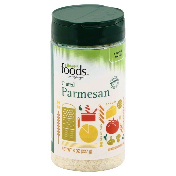 slide 1 of 1, Lowes Foods Grated Parmesan Cheese, 8 oz