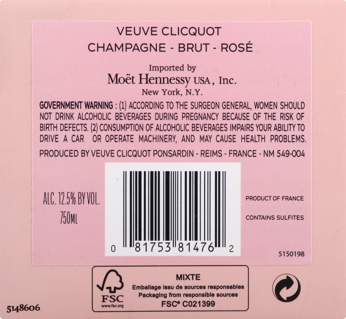 slide 5 of 8, Veuve Clicquot Rose Gift Wine, 750 ml