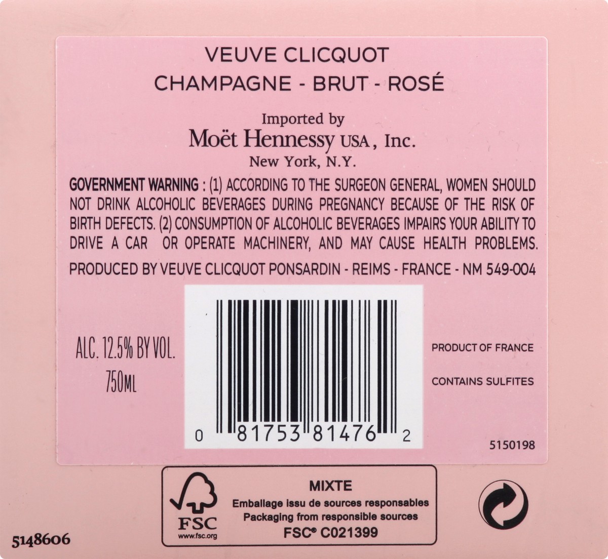 slide 3 of 8, Veuve Clicquot Rose Gift Wine, 750 ml