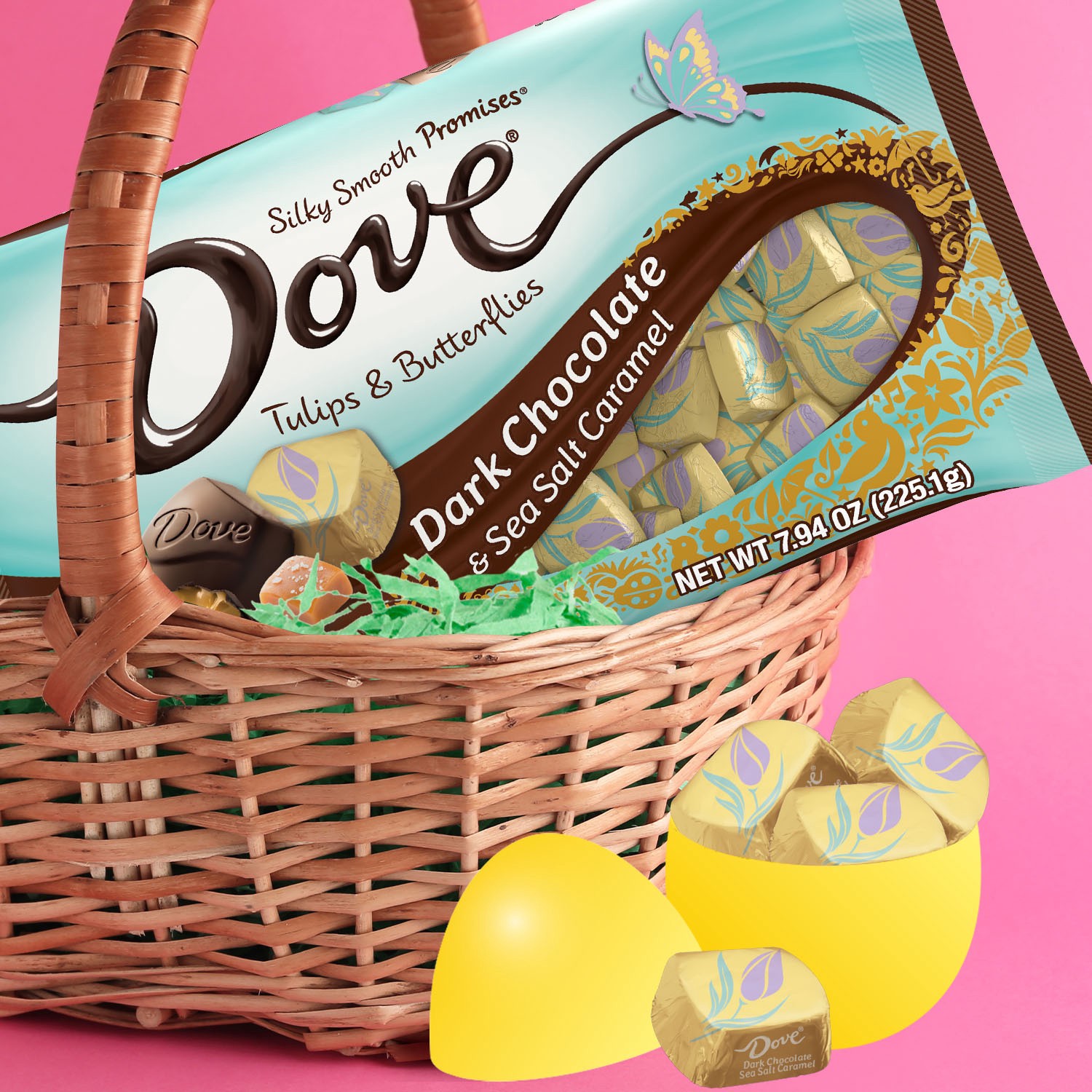 slide 3 of 8, DOVE PROMISES Dark Chocolate & Sea Salt Caramel Easter Candy, 7.94 oz Bag, 7.94 oz