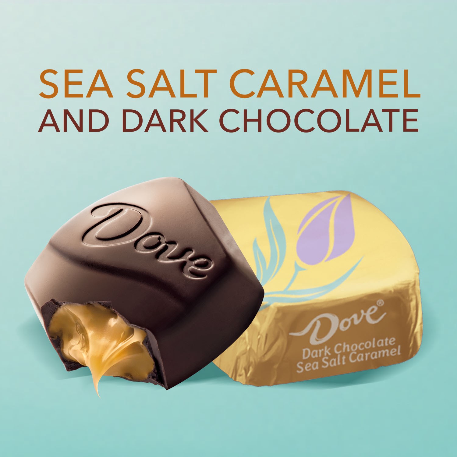 slide 4 of 8, DOVE PROMISES Dark Chocolate & Sea Salt Caramel Easter Candy, 7.94 oz Bag, 7.94 oz