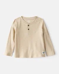 Oshkosh Toddler Boy Long-Sleeve Henley Shirt - Tan - 5T