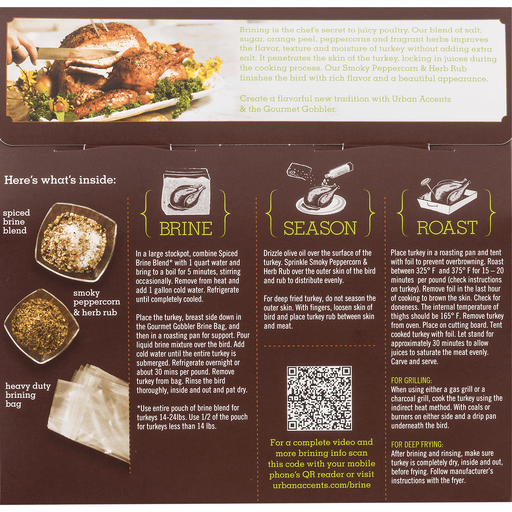 slide 3 of 8, Urban Accents Gourmet Gobbler Turkey Seasoning & Brine Blend Kit, 12.75 oz