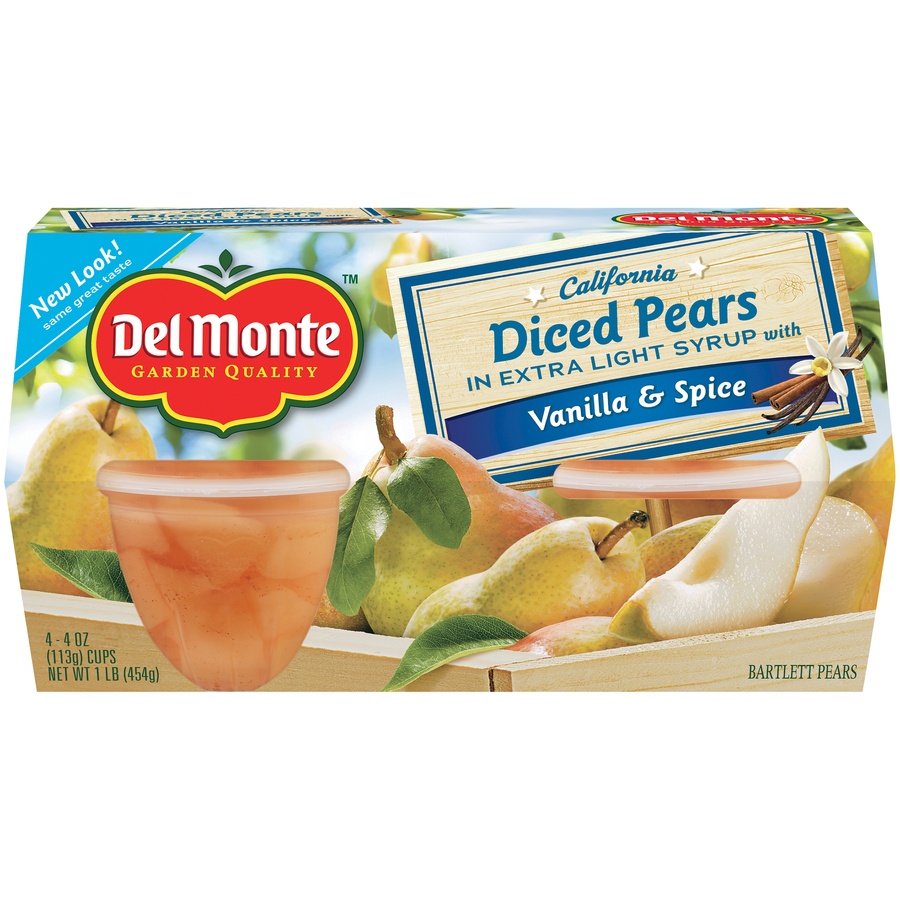 slide 1 of 8, Del Monte Pears 4 ea, 4 ct