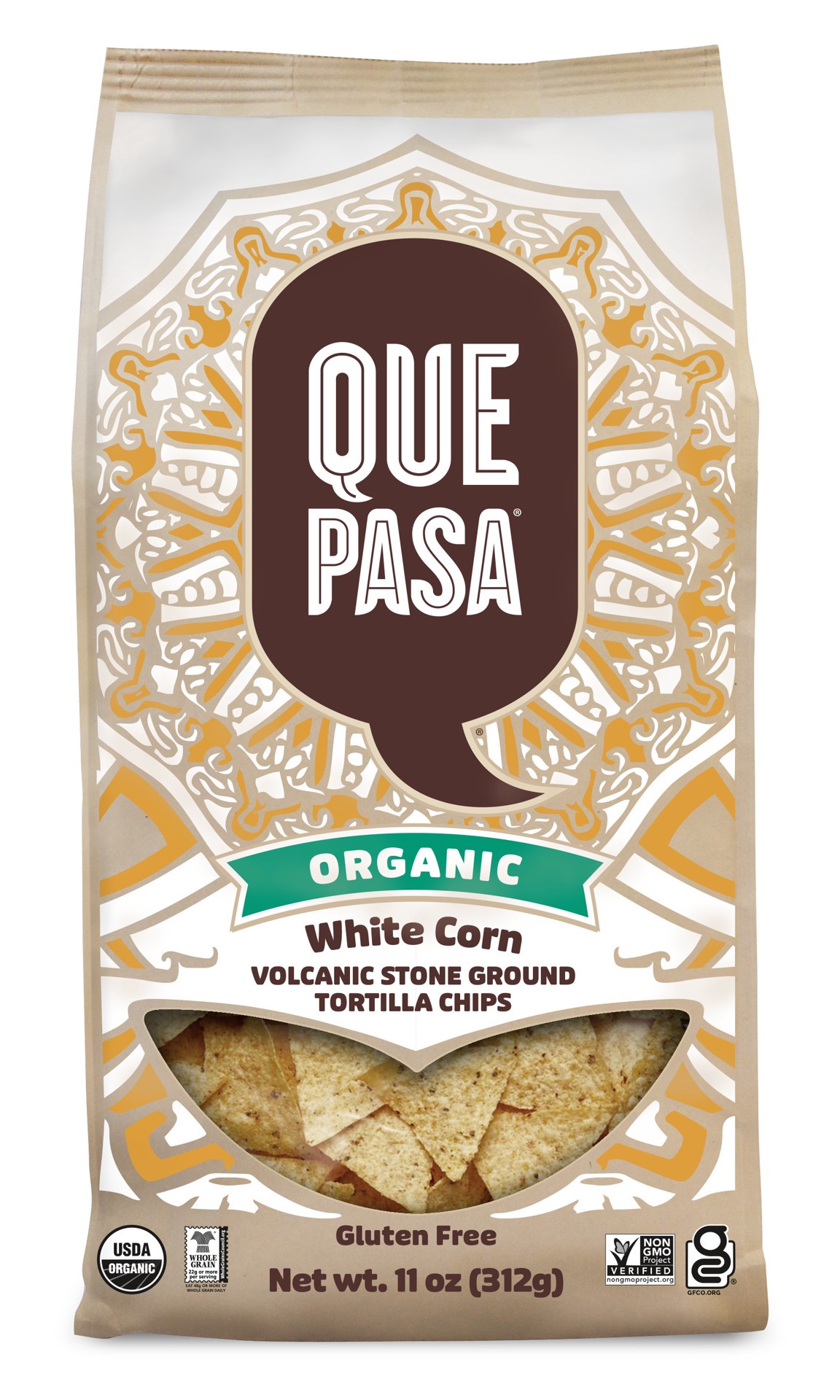 slide 1 of 4, Que Pasa Organic White Chips 11oz Bag, 11 oz