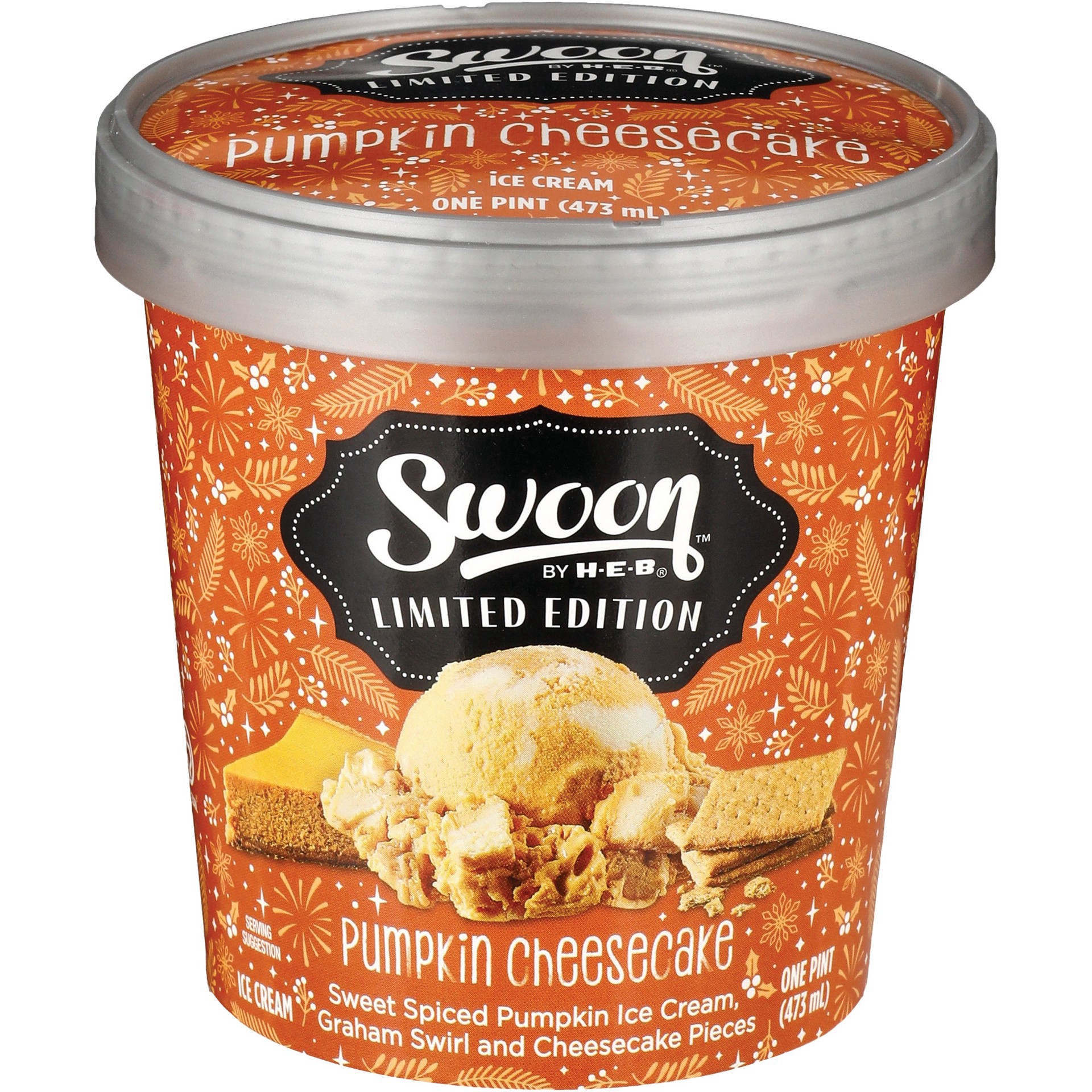 slide 1 of 1, Swoon by H-E-B Pumpkin Cheesecake Ice Cream, 1 pint