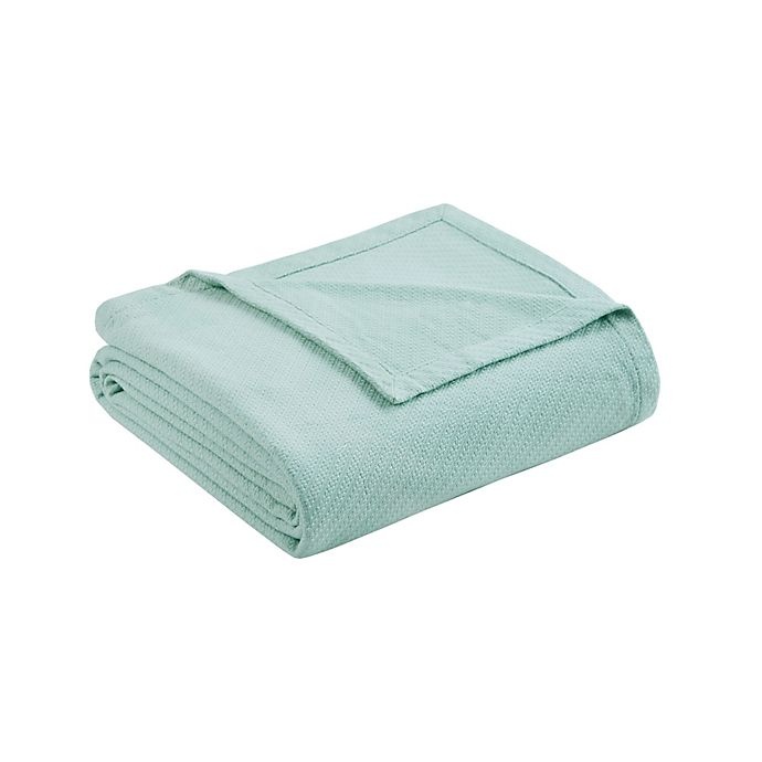 slide 1 of 6, Madison Park Liquid Cotton Twin Blanket - Seafoam, 1 ct
