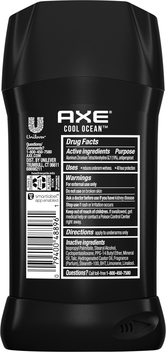 slide 4 of 7, AXE Dual Action Deodorant Stick Cool Ocean, 2.7 oz
