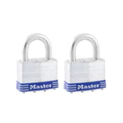 Master Lock Laminated Steel Padlock 5T, 2 inch wide, Pack of 2-Keyed Alike