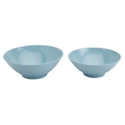 Infuse 2-Piece Nested Melamine Bowl Set - Light Blue
