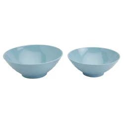 Infuse 2-Piece Nested Melamine Bowl Set - Light Blue